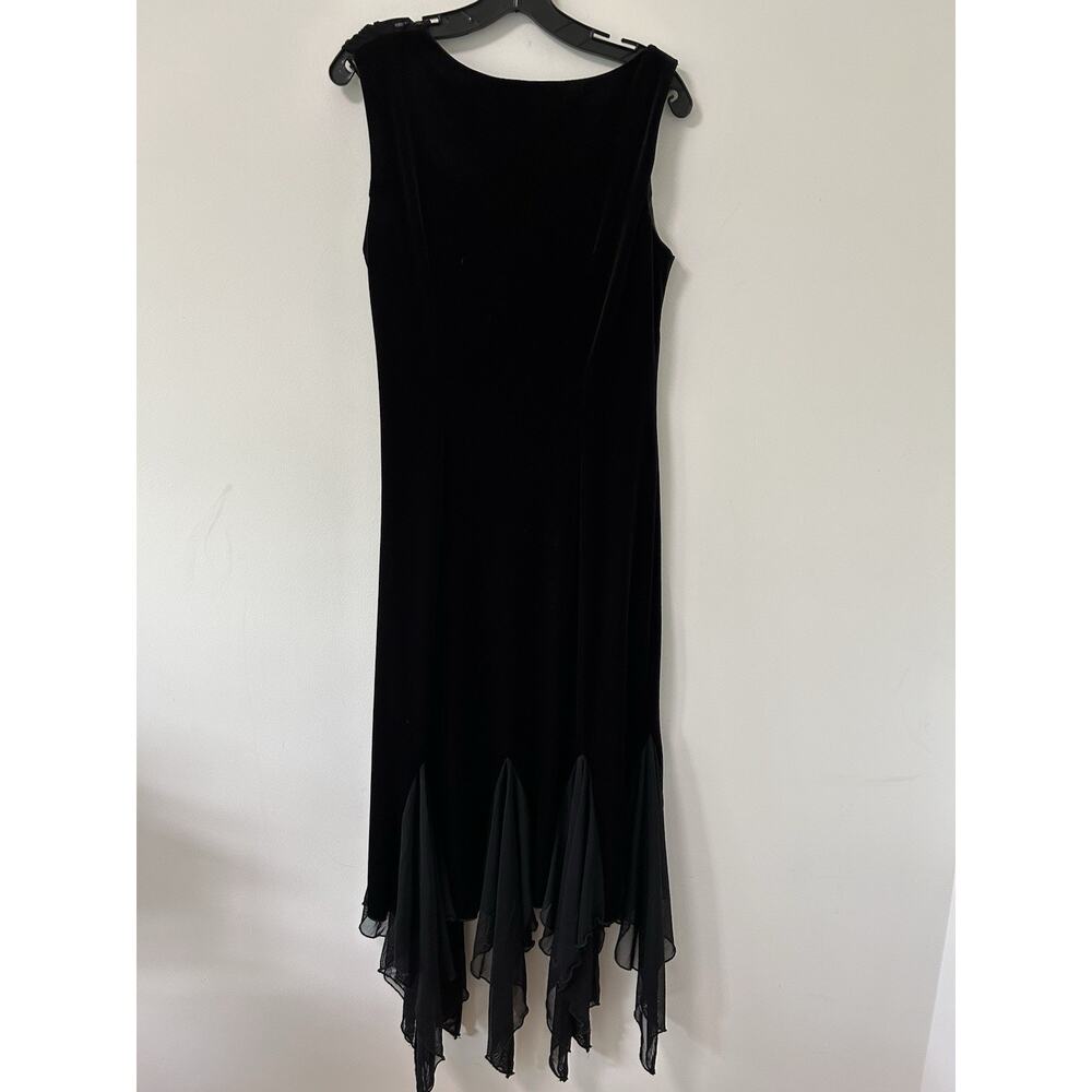 Vtg Dress Size 10 Black Velvet Chiffon Whimsygoth 90s SL FASHIONS Fairy Goth - Picture 5 of 10